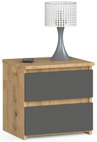 Noptieră Cleania CL2 (Stejar artisan + Gri). 1069937