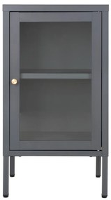 Vitrină Dalby, 1 ușă, oțel, gri 38x35x70 cm