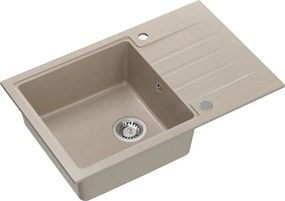 Chiuveta compozit incastrata Quadron Pop Peter 111 bej - inox 78x50 cm