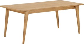 Masă de dining extensibilă cu aspect de lemn de stejar cu blat suplimentar 90x180 cm Darwin – House Nordic