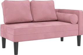 vidaXL Fotoliu șezlong cu perne, roz, catifea
