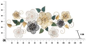 Decorațiune suspendată metalică Mauro Ferretti Campur -B-, 118 x 58 cm, motive florale