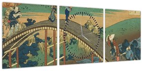 Tablou - Katsushika Hokusai, Ariwara no Narihirafrom the series One Hundred, Poems Explained by the Nurse (Hyakunin isshu uba ga etoki), reproducere ( (90x30 cm)
