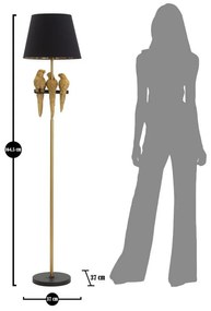 Lampadar auriu/negru din metal, Soclu E27 Max 40W, ∅ 37 cm, Parrots Mauro Ferretti
