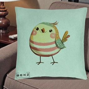 Perna Decorativa Pui Kawaii Pastel Dungat, 40x40 cm, Verde Menta, Husa Detasabila, Perna Inclusa, BEKZ®