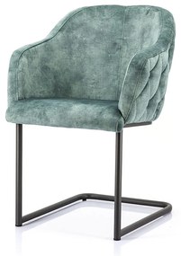 Scaun din catifea Paulette verde