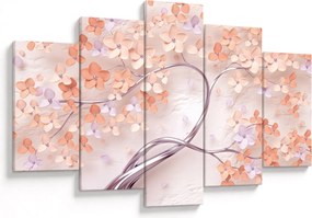 Tablou florilor de pom din coral - abstract (150x105 cm)
