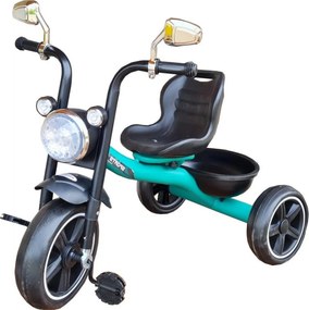 Tricicleta cu pedale NOVOKIDS™ My First Chopper Trike, Cu melodii si lumini, Max 30 kg, Roti din spuma cauciucata EVA, Cadru metalic, Model