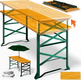 Set de masă pentru bere KLASIK, 170cm, maro natural Casaria