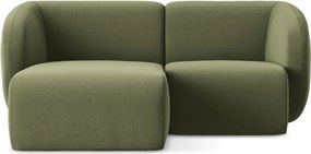 Colțar verde cu tapițerie din catifea (cu colț pe partea stângă/cu șezlong) Lani – Makamii