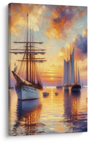 Tablou port la apus de soare