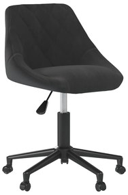 vidaXL Scaun de masă pivotant, negru, catifea