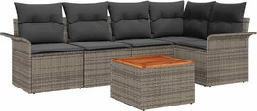 vidaXL Set de canapele pentru grădină 6 pcs Gri poliratan
