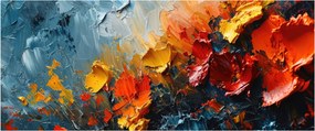 Tablou - Pictură abstractă de flori III. (120x50 cm)