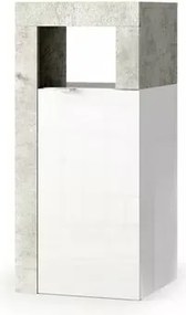 Dulap coloana mediu LC Mobili Italia Hamburg 35x78 cm finisaj alb lucios/gri beton