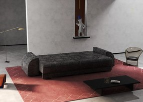 Canapea extensibilă dumonde cu 2 lăzi de depozitare si sezut confortabil din spuma high-density, Verona Euphoria Black 310x100 cm