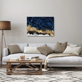 Tablou pe sticlă - Marmură albastru închis (70x50 cm)