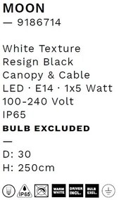 Lustra/Pendul modern iluminat exterior decorativ IP65 MOON D-30cm