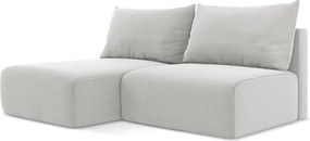 Colțar gri deschis extensibil/cu spațiu de depozitare cu tapițerie din catifea (cu colț pe partea stângă/cu șezlong) Kalena – Makamii