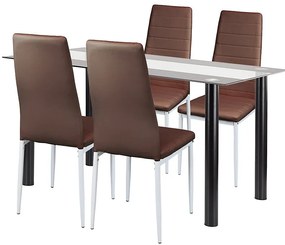 Norman 4+1 set de sufragerie maro