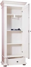 Dulap lemn masiv alb cu Oglindă Ariana, 80 × 46 × 200 cm