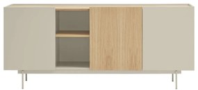 Comodă bej-natural joasă cu aspect de lemn de stejar 180x78 cm Otto – Teulat