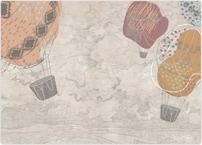 Tablou - Baloane deasupra orașului, nuanțe reci (70x50 cm)