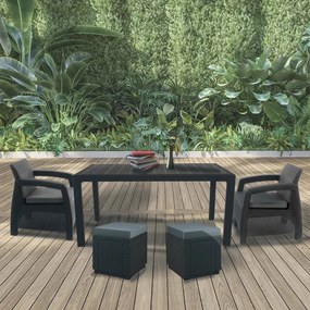 Set de mobilier de grădină Corfu duo cube grafit