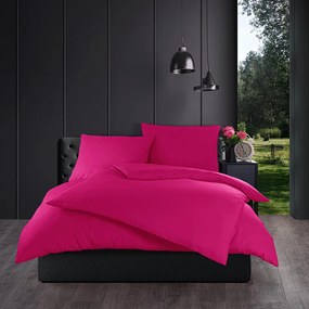 Lenjerie de pat din bumbac Color fucsia, 140 x 200cm, 70 x 90 cm