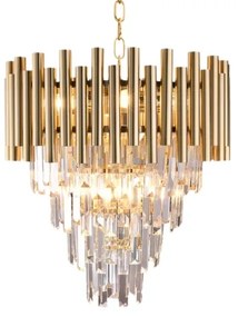 Lustră de cristal pe lanț MADISON 9xE14/40W/230V aurie