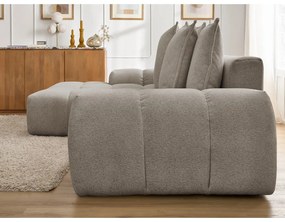 Colțar taupe extensibil/cu spațiu de depozitare cu tapițerie din chenille (cu colț pe partea stângă/cu șezlong) Everest – Bobochic Paris