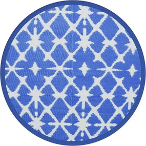 vidaXL Covor de exterior, ARAKIL albastru și alb, Ø120 cm, PP