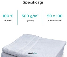 Prosop hotelier Royal 50 x 100 cm alb, 100% bumbac