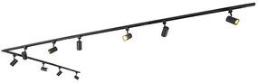 Sistem de șine inteligent negru monofazat 10 lumini inclusiv Wifi GU10 - Jeana