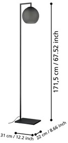 Lampadar Eglo 390254 ARANGONA 1xE27/40W/230V gri