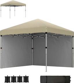 Outsunny Pavilion barnum de grădină pop-up pliant reglabil pe înălțime protecție UV30+ 2 panouri laterale husă de transport inclusă | Aosom Romania
