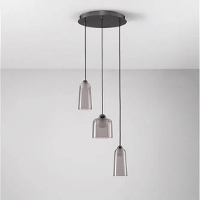 Lustra cu 3 pendule LED, Metal, Negru, Acrilic, DIONE