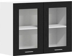 vidaXL Dulap suspendat Lyon Stejar Negru 80 x 31 x 60 cm Lemn compozit