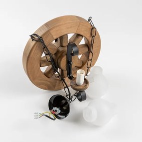 Lustră pe lanț Brilagi ROATA 2xE14/40W/230V fag