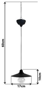 Lustră LED solară pe cablu DINA 1,2V 200 mAh IP44