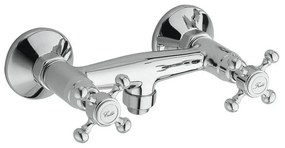 Baterie argintiu-lucios pentru duș cu montare pe perete (1 ieșire) Antea – Sapho