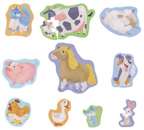 Set 10 puzzle-uri prietenii de la ferma (18-36 luni)