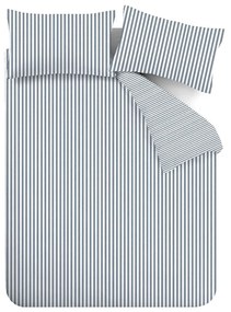 Lenjerie de pat albastră din flanelă pentru pat dublu, extinsă 230x220 cm Stripe – Catherine Lansfield