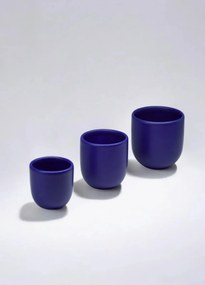 Set 3 Pahare Cafea NOVUM Velaris Cobalt Blue (80 ml + 150 ml + 250 ml) - Gresie Ceramica Glazurata Manual