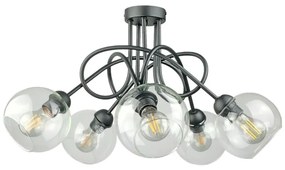 Lustră aplicată EVIE 5xE27/60W/230V antracit/transparent