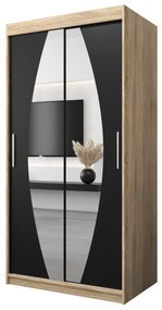 Dulap de haine 100 cm Eclipse (Stejar sonoma + Negru mat). 1063383