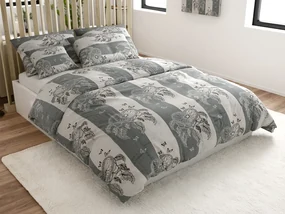 Lenjerie de pat din crep TIRLAN gri-alb Dimensiune lenjerie de pat: 70 x 90 cm | 140 x 200 cm