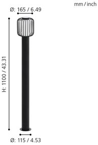 Eglo 98724 - Lampă exterior RAVELLO 1xE27/28W/230V IP44