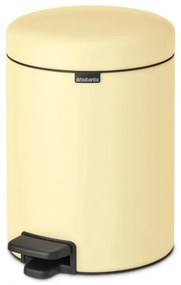 Cos cu pedala Brabantia NewIcon 1008840, 5 L, Inchidere lina, Baza antiderapanta, Galben