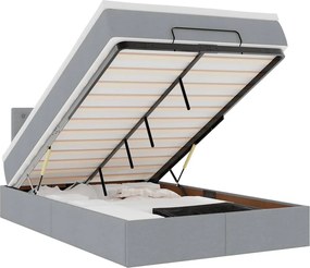vidaXL Pat otoman cu saltea țesătură gri deschis 120x190 cm